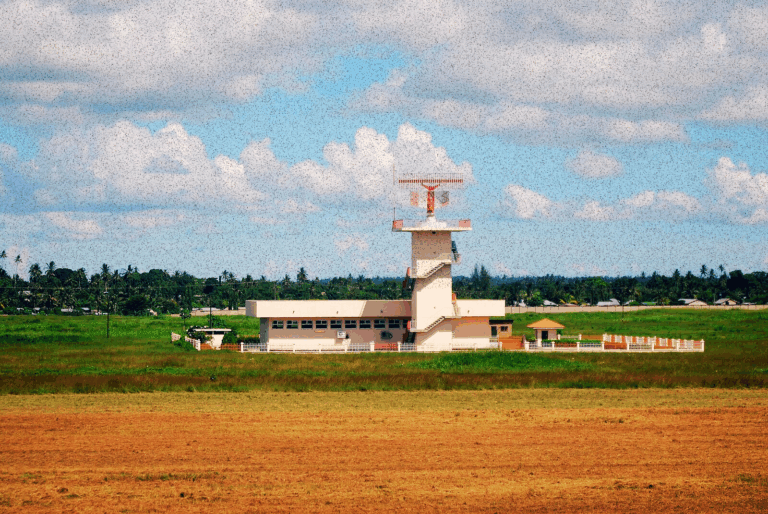 The radar tower at Julius Nyerere International Airport, Dar es Salaam, Tanzania,