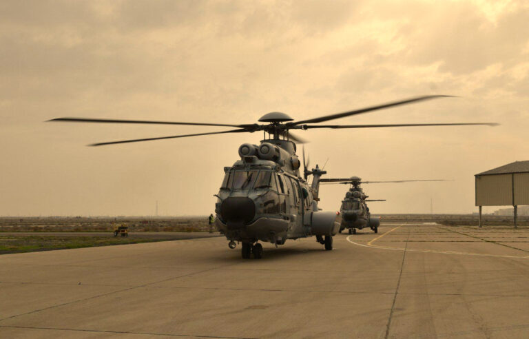 Arrival of the first two Caracal helicopters from France to Kuwait. Source: Official twitter account of the French Embassy in Kuwait.